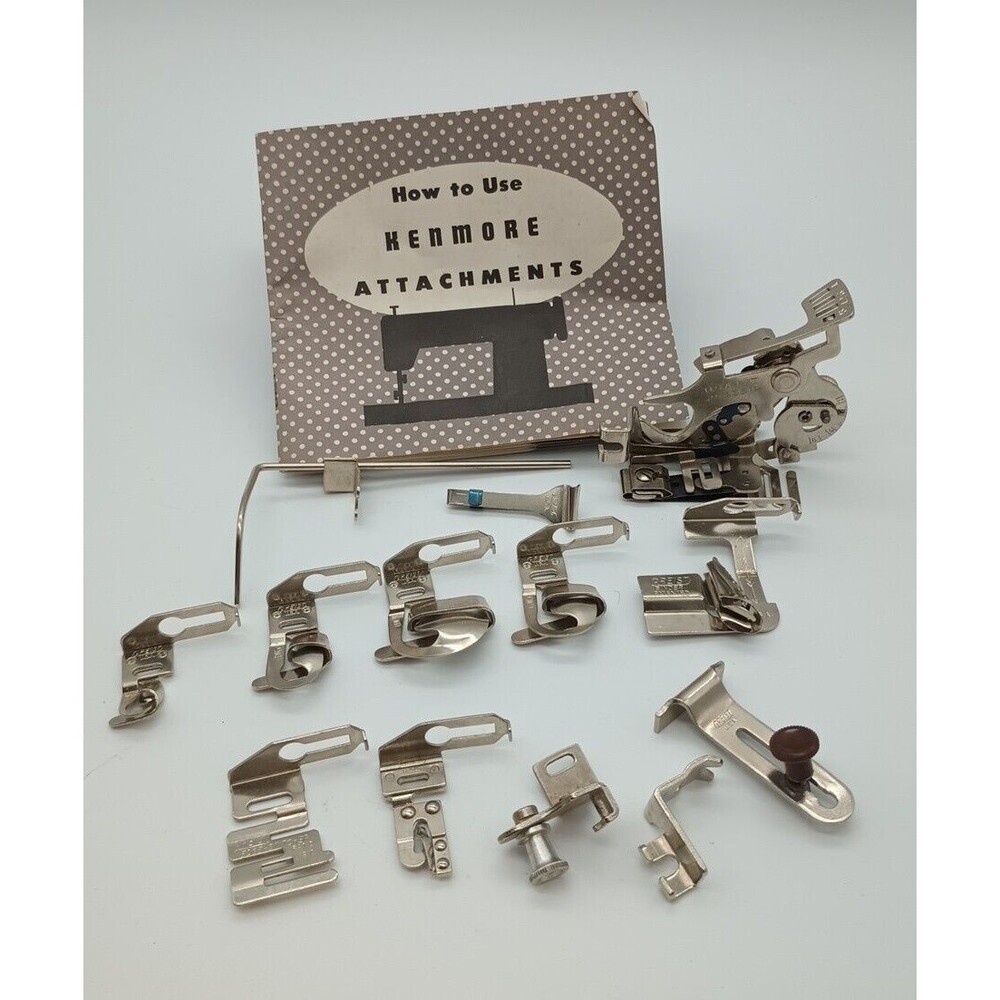 Vintage Greist Sears Kenmore Sewing Machine Attachments Hemmers Ruffler Quilter